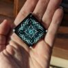 Teal Square Earrings - Image 3